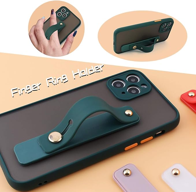Removable and Reusable Cell Phone Grip Strap, Yetaida Telescopic Finger Kickstand Bracket Universal Silicone Phone Holder Stand and Portable Finger Loop for Most Smartphones Case (Black)