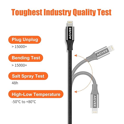 AGVEE 2 Pack 3.3ft Lightning Extension Cable, Braided Female to Male Extender Full Function Cord Compatible with iPhone iPad, Data Sync Video Audio & Charging Connector Adapter, Black