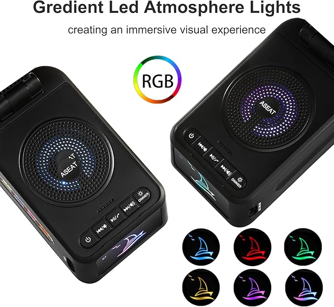 Gifts for Men Women, Cell Phone Stand with Bluetooth Speaker Led Light, Unique Gifts for Dad Him Husband Boyfriend, Cool Gadget Compatible with iPhone/Android, Ideal Gifts for Christmas