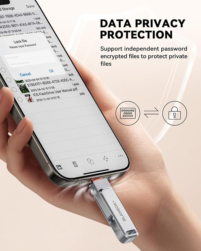 MFi Certified 128GB Flash Drive for iPhone Photo Stick, USB Thumb Drive Memory Stick High Speed USB Drive Photo Storage for iPhone Flash Drive Compatible for iPhone/iPad/Android/PC