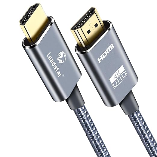 LEADSTAR HDMI Cable 4K 6 ft / 2m, High Speed HDMI 2.0 Cord Braided | 4K@60Hz, Ultra HD, 2160p, ARC, HDR, 3D, HDCP 2.2 | for Xbox, PS5, TV, Laptop, Monitor