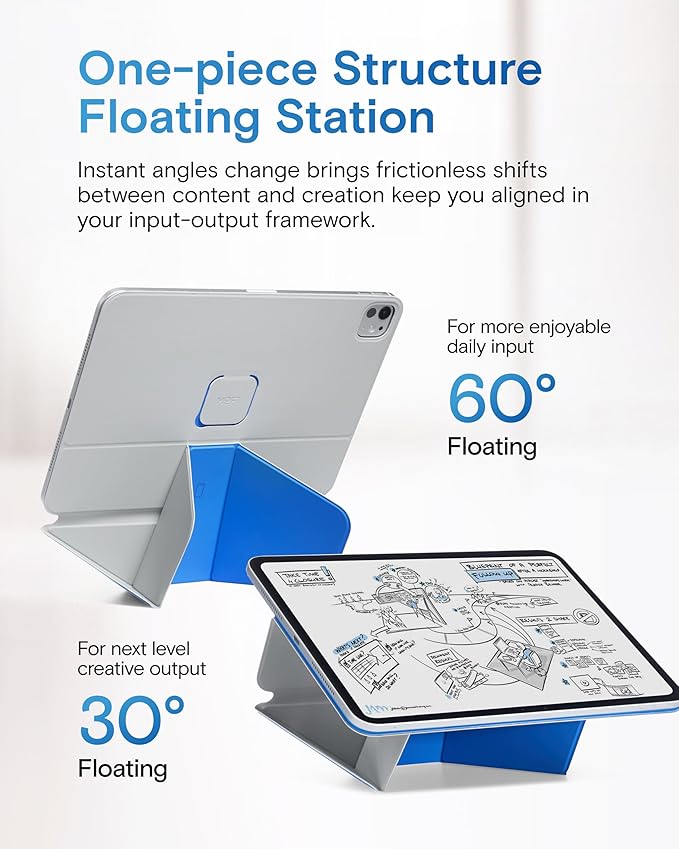 MOFT Dynamic Folio Case for iPad A16 11th Generation 11 Inch 2025/ iPad 10th Generation 10.9 Inch 2022, Silm Magnetic Stand Case with 20+ Viewing Angles, Auto Wake/Sleep, Cement x Sapphire