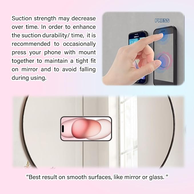 2 Pack Double Sided Silicone Suction Cup Phone Case Mount, Hands-Free Silicon Phone Grip with Higher Suction Power for Selfies and Videos, Non Slip Phone Accessories, Purple