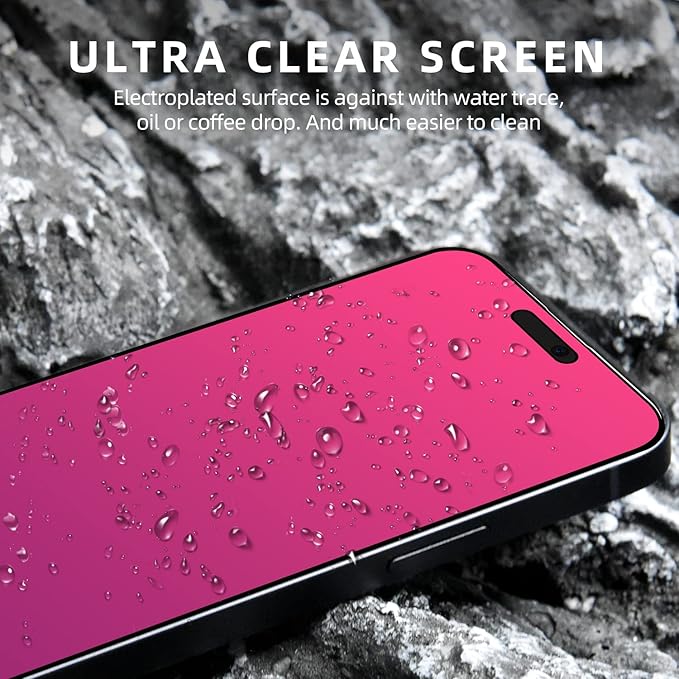 EGKimBa Privacy Screen Protector for iPhone 16 Pro Max, 6.9 inch Tempered Glass Gradient Colorful Anti Blue Light HD Full Coverage