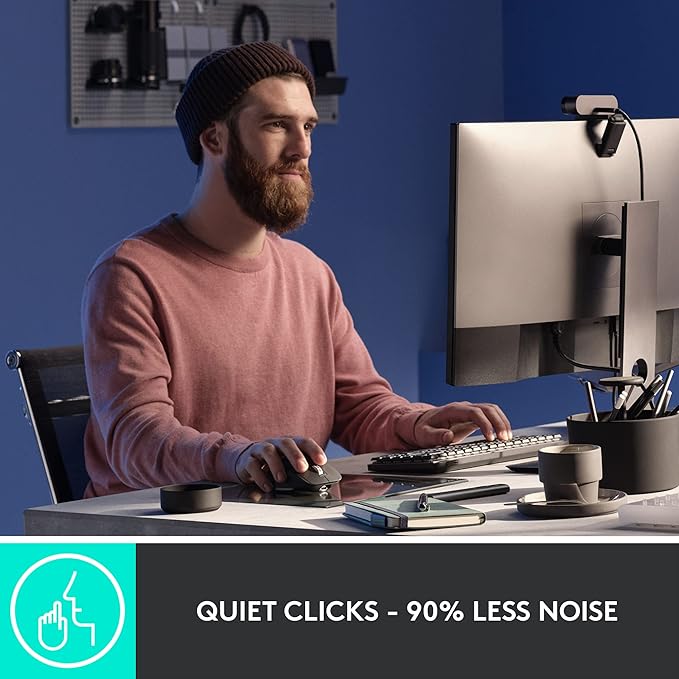 Logitech MX Master 3S Wireless Mouse Standard Edition with Logi Bolt USB Receiver, Ultra-fast Scrolling, Ergo, 8K DPI, Track on Glass, Quiet Clicks, USB-C, Bluetooth, Windows, Linux, Chrome- Pale Grey