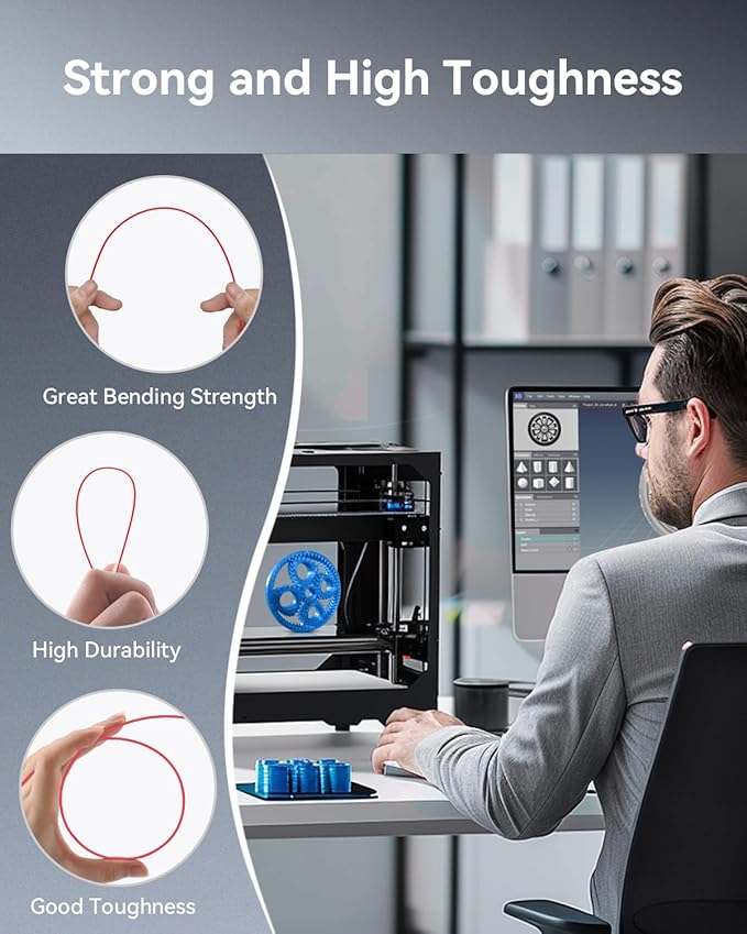 SUNLU PETG Filament 1.75mm Bundle, Less Stringing and Good Layer Adhesion 3D Printer Filament, Individually Vacuum Packed, 2kg in Total, 1kg per Spool, PETG 2 Pack,White+White