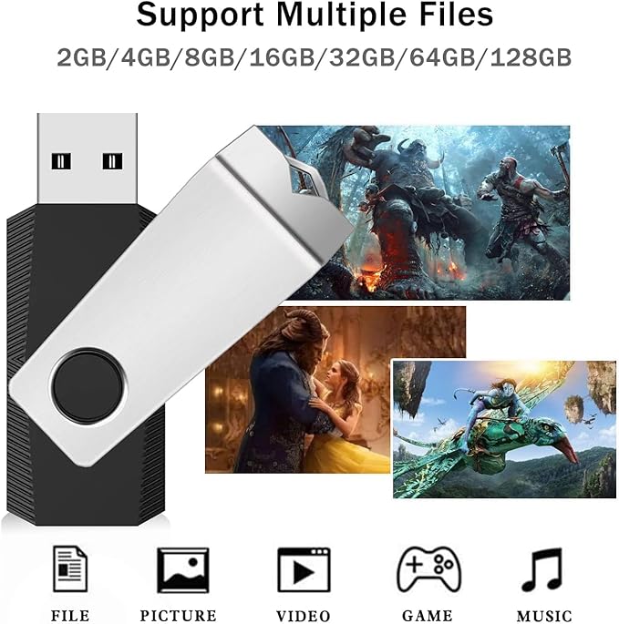 4GB Flash Drives 100 Pack, Wooolken USB 2.0 Thumb Drive with Lanyards Bulk USB Sticks for Weddings,Office, School, Data Storage Backup