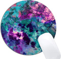 Inky Watercolor Painting Mouse Pad Round Non-Slip Rubber Mousepad Laptop Office Computer Decor Cute Desk Accessories Customized Design Mouse Pad