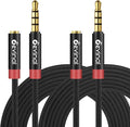 Devinal 3.5mm TRRS Headphone Extension Cable, 1/8" inch Female 4-Pole to Male Extension Cord, Mini-Jack Aux Stereo Audio Connector 3.3Ft/1M (2 Pack)