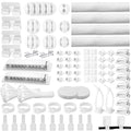 [313Pcs] Cable Management Kit, 67 Adhesive Cable Clips, Topavatop Desk Cord Organizer, 22 Reusable Cable Strap, 4 Cable Sleeve Split, 200 Nylon Cable Zip Ties with 20 Mounts for TV Office Home, White