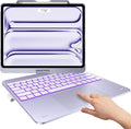 typecase Touch Case with Keyboard for iPad Pro 13-inch(M4, 2024), iPad Air 13-inch(M3, 2025/M2, 2024) & iPad Pro 12.9(6th/5th/4th/3rd Gen), Trackpad, 360° Rotatable, 11-Colors Backlit, Pale Purple