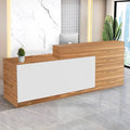 Reception Desk with Counter Modern Checkout Counter with Lockable Drawer Keyboard Tray Receptionist Desk for Office Salon Reception Table S Left 47inch/120cm