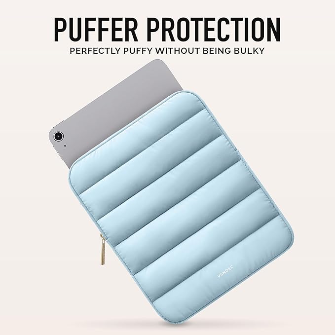 Vandel - The Original Puffy iPad Sleeve 9-11 Inch Tablet Sleeve, Blue i Pad Case for Women and Men, Cute iPad Air Pouch, 9 10 Inch, 11 Inch Bag
