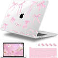Case for MacBook Pro 13 inch with/Without Touch Bar (2016-2022, M2 A2338 M1 A2289 A2251 A2159 A1989 A1706 A1708), Hard Shell + Keyboard Cover + Dust Plug, Bowknot