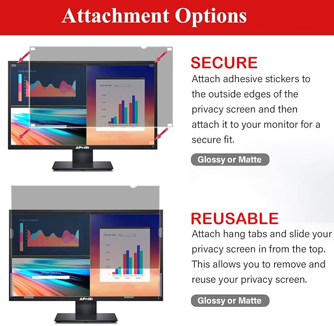 20 Inch Privacy Screen Filter for Widescreen 16:9 Monitor | Privacy Shield | Anti-Glare | Anti-Blue light Protector | Eye Protection | Computer Security Private Filter