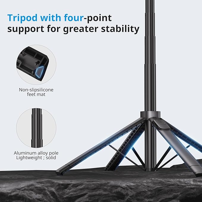 Auto Face Tracking Tripod,67''Phone Tripod for iPhone,360° Rotation Follows Your Movement,Bluetooth Remote,Phone Holder for Vlog,Live Streaming, Video Call,Content Creators.