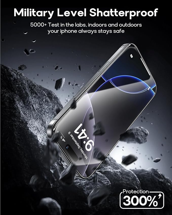 3 Pack for iPhone 14/iPhone 13 Pro/iPhone 13 Tempered Glass Screen Protector:9H+ Durable, Auto Positioning, Bubble Free, High Definition, Easy Installation