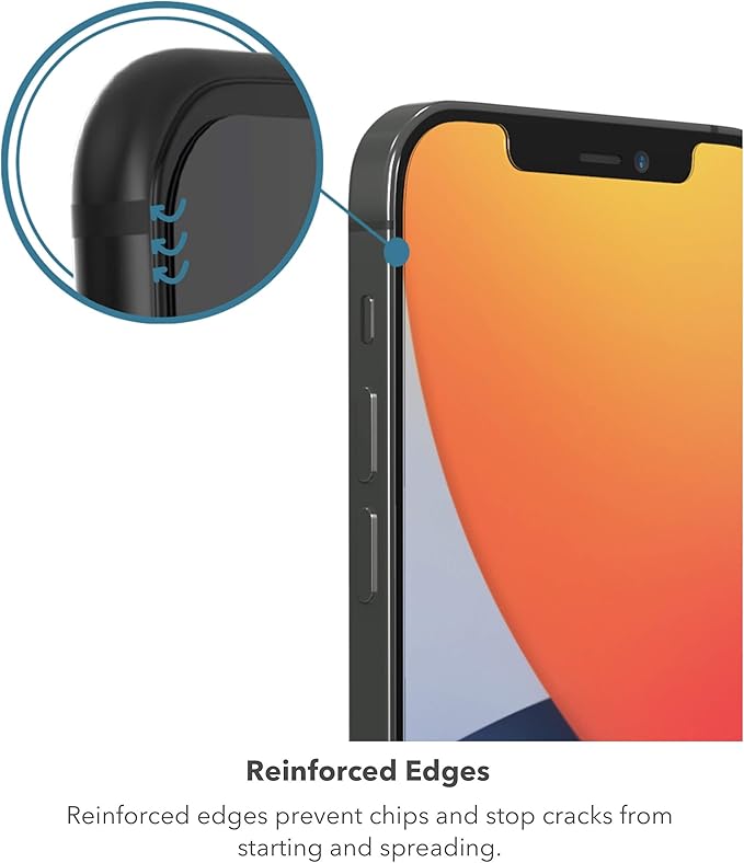 ZAGG InvisibleShield Glass Elite VisionGuard+ Anti-Microbial Screen Protector - for iPhone 12 Pro Max - Impact Protection, Scratch Resistant, Fingerprint Resistant, Smudge Resistant, Oil Resistant, clear (200106675)