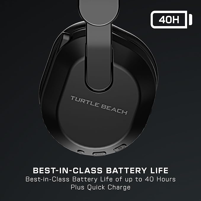 Turtle Beach Stealth 500 Wireless Amplified Gaming Headset for PS5, PS4, PC, & Mobile – 40-Hr Battery, Bluetooth, Memory Foam Cushions, Flip-to-Mute Mic, EQ Presets, Companion App – Black