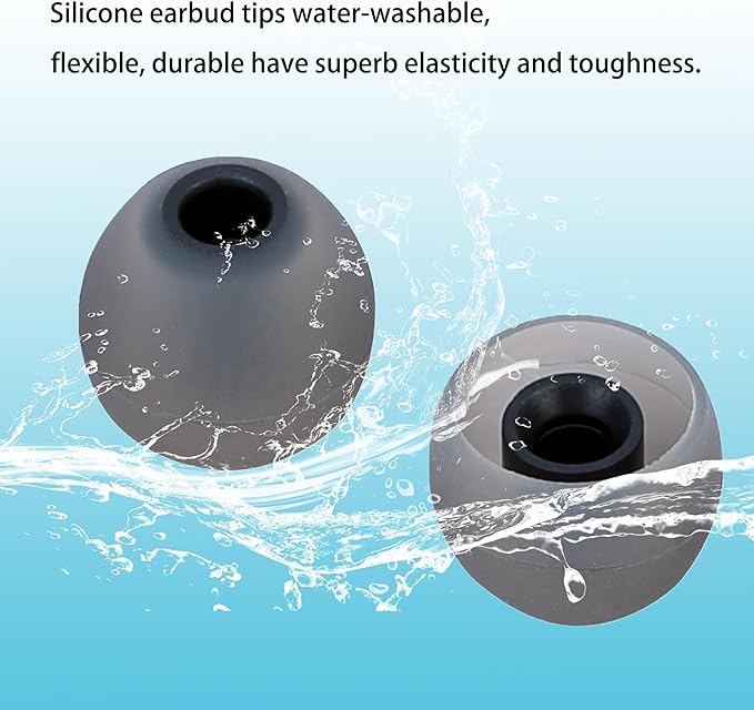 Earbud Replacement Tips Silicone Earbud Tips Eartips Fit Most in-Ear Earbuds(Inner Hole 3.8mm -5.1mm) Headphone Earbuds Rubber Tips 9 Pairs S M L