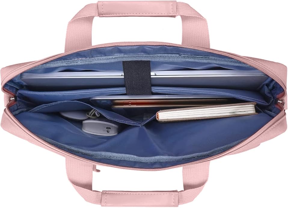 MOSISO Laptop Shoulder Bag, Computer Bag with 2 Raised&1 Flapover&1 Horizontal Pocket&Handle&Belt