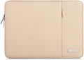 MOSISO Laptop Case 16 inch, 15-15.6 inch Laptop Sleeve Compatible with MacBook Pro 16 M4 M3 M2 M1, HP Acer Dell Lenovo ASUS Notebook, Polyester Vertical Computer Sleeve Bag with Pocket, Apricot