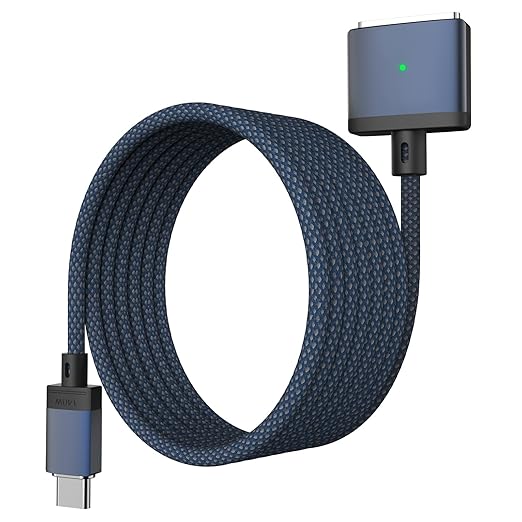 USB-C to Magnetic 3 Cable Compatible with Magsafe Charging Cable for M4 14” 16” MacBook Pro 2024 M3 Pro & Max, MacBook Air 2022 M2, Pro 2023 M2 Pro & Max - 6.6ft