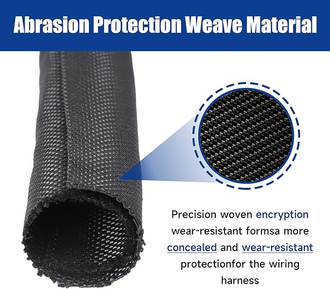 Automotive Wire Sheathing Split Wire Loom Braided Mesh Woven Cable Sleeve for Wires/Cable Cord Protector (5/16" - 48 Feet)