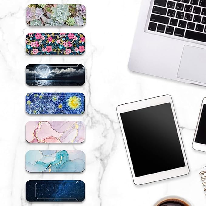 Webcam Cover, 3 Pieces, Laptop Camera Cover, Privacy Shielding Capacity is Twice as Big as The Traditional, Suitable for Computer Mobile Phones, laptops, Tablets and so on (Moon by The sea)