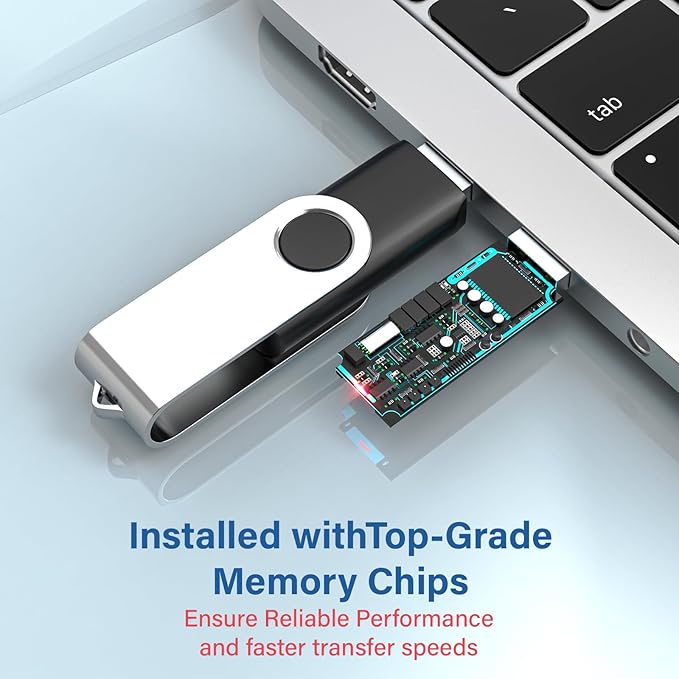 Flash Drives 2GB 10 Pack, USB 2.0 Thumb Drives with Keychains Memory Stick USB Drive Pendrive for PC Laptop Computer (Mixcolors)
