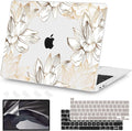 Teryeefi Compatible with MacBook Pro 13 inch Case M2 M1 2024, 2023, 2022-2016（A2251 A2289 A2159 A1989 A1708 A1706 with Touch Bar, Plastic Hard Shell Cover for 13" MacBook Pro, W-Gold Flower Line