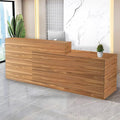 Reception Desk with Counter Modern Checkout Counter with Lockable Drawer Keyboard Tray Receptionist Desk for Office Salon Reception Table I Right 47inch/120cm