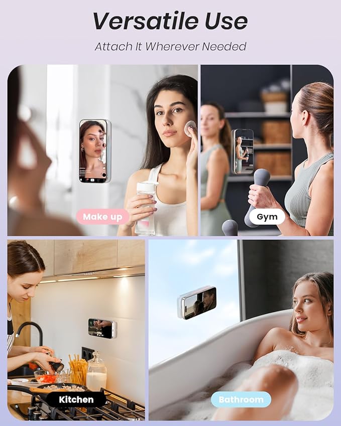 Klearlook Magnetic Suction Phone Mount for MagSafe Case, Removable Sticky Phone Grip Holder for Hands-Free Makeup/Selfie/Live Streaming/Vlog for TikTok & Instagram Influencer/Creator, Light Blue