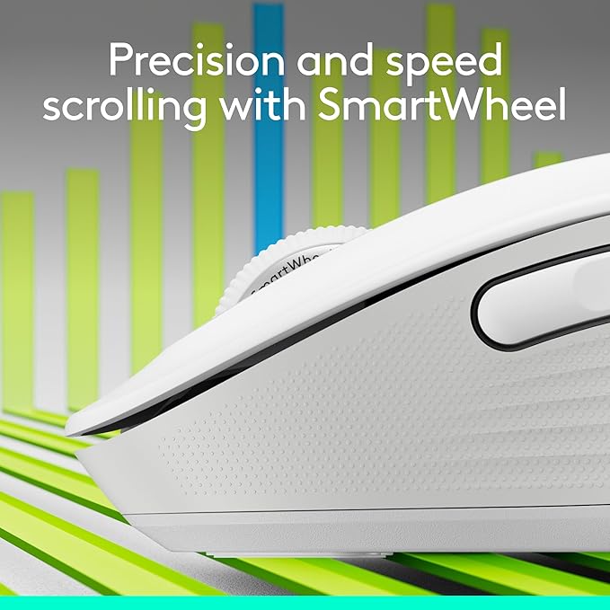 Logitech Wireless Mouse Signature M650 - Small to Medium Sized Hands, Right Handed, 2-Year Battery, Silent Clicks, Customizable Buttons, Bluetooth, PC/Mac?Chromebook - Off White