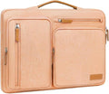 MOSISO 360 Protective Laptop Case 13.3 inch, 13-13.3 inch Laptop Sleeve Compatible with MacBook Air/Pro 13 / Pro 14,HP Dell Acer ASUS,Side Open Carrying Case with 4 Zipper Pockets&Handle, Peach Fuzz