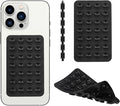 Silicone Double-Sided Suction Phone Grip Detachable Mount - Car Dashboard/Shower Phone Holder, Hands-Free For Selfies & Videos, TikTok/ASMR/Yoga - iphone & Android Compatible (3.74"x2.2", Black)