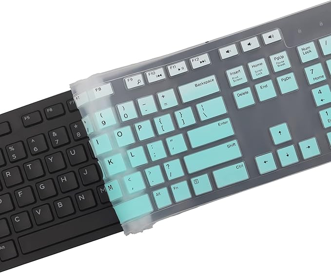 Keyboard Cover Skin for Dell KM636 KB216 KB216t KB216d KB216p Wired & Wireless Keyboard, Dell Optiplex 5250 3050 3240 5460 7450 7050, Dell Inspiron Desktop 24" 27" 5400 5490 7700 7790 3475 3670 3477