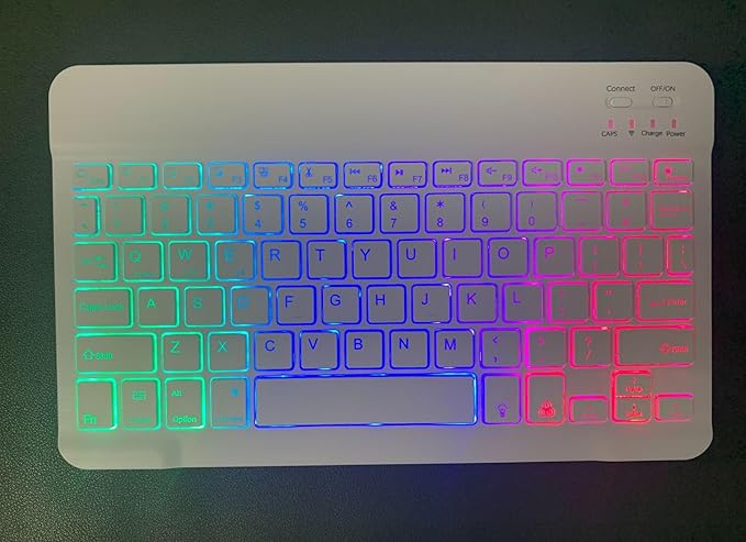 Keyboard Case for Galaxy Tab S10 Plus/S9 Plus/S9 FE Plus/S8 Plus/S7 Plus/S7 FE 12.4 Inch, 7 Color Rainbow Backlight Detachable Magnetic Keyboard Cover with S Pen Holder,Pink