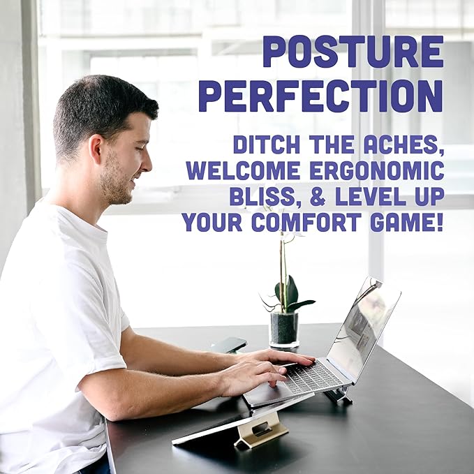 Steepy Portable Laptop Riser - 3 Height Adjustable Stand for Desk