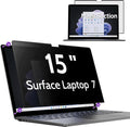 Privacy Screen for 15 Inch Surface Laptop 7, MagicSuction™ Removable Anti Spy Black Protector, Glare Blue Light Filter for Microsoft Laptop Computer Monitor
