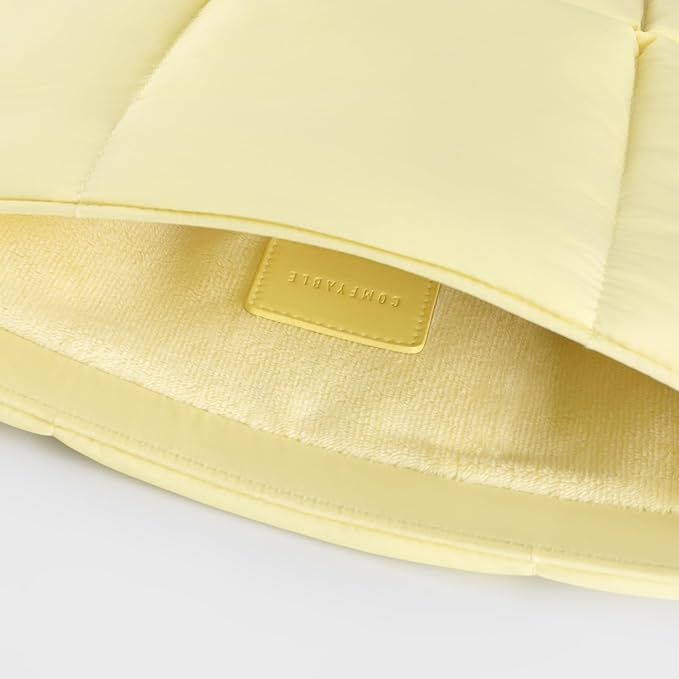 Comfyable Puffy Laptop Sleeve 13 Inch 14 Inch, Quilted Puffer Laptop Carrying Case, Pillow Case Compatible with MacBook Air M4 2025 M3 M2 M1, MacBook Pro M4 Pro/Max, Butter Yellow