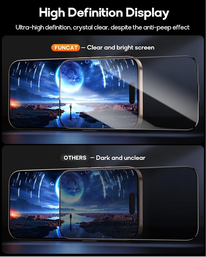 3 Pack for iPhone 14 Pro Max Tempered Glass Screen Protector, Dust Free CABIN, Auto Positioning, Bubble Free, High Definition, Easy Installation,9H+ Hardness