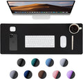 ALOANES Waterproof Mouse Pad with Durable Stitched Edge, Large Gaming Keyboard Pad, Non-Slip Rubber Base Mouse Mat, Extended Desk pad for Gamer, Office & Home, Black Mousepad 31.5''x 15.7''x 0.12''