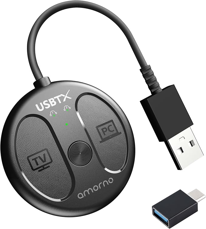 USB-C Bluetooth Adapter for PS5, Bluetooth 5.4 Audio Adapter for PC, Plug and Play, Wireless Audio Transmitter for Bluetooth Headphones & Earbuds to PS4/PS5/Switch Dock/PC/Laptop/TV