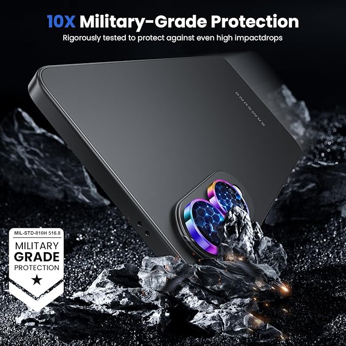WSKEN for Samsung Galaxy S25 Edge Camera Lens Protector - Edge Thin Case Friendly, 9H Shatterproof Tempered Glass with Aluminum Metal Circle Camera Screen Protector Cover Accessories, Colorful