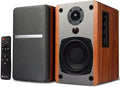 SINGING WOOD BT25 (2024 Version) Bluetooth Active Bookshelf Speakers for with Optical Aux inputs Subwoofer Line Out for PC, TVs, Turntable, Wooden Enclosure,80W - Beach Wood
