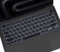 Russian Keyboard Cover Skin for 2024 2023 2022 2021 Apple MacBook Pro 14 A3112 A3401 A3185 A2992 A2918 A2442 A2779, MacBook Pro 16 A3403 A3186 A2991 A2485 A2780 M4 M3 M2 M1 Pro Max Protector-Black