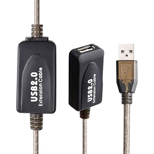 65 FT USB Extension Cable, USB 2.0 Type A Male to A Female Active Repeater Extension Cable 65 ft, High Speed 480 Mbps