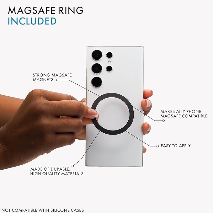 LoveHandle PRO MagSafe Compatible Magnetic Phone Grip w/Kickstand - Mount, Strap and Stand for Smartphone and Tablet - MagSafe Ring Included - Fits All Devices - in The Dahlias