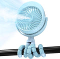 Misting Baby Stroller Fan, 4000mAh Rechargeable Battery Operated, 270°Pivoting, 15H Cooling,50ml Portable Water Sprayer Misting Fan with Flexible Tripod Clip on Car Seat Crib Treadmill Bunk Bed